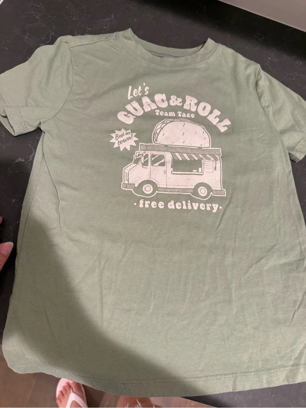 Let's Guac & Roll Graphic Tee - Sage Green